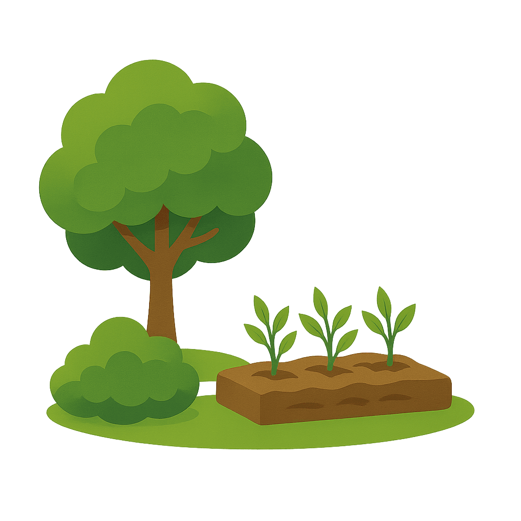 Illustration eines vitalen Stadtbaums als Symbol für gemeinschaftliche Pflege.